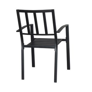 Sedie da giardino 2 pezzi con schienale in ferro battuto e griglia verticale, colore nero - Product Image 5