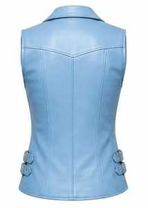 Premium Quality Women's Leather <b>Vest</b> Turn Down Collar - Product Image 6