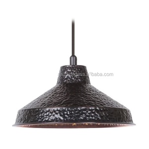 Lámpara colgante decorativa de metal de diseño clásico, decoración del hogar, lámpara colgante negra martillada chapada en cobre interior - Product Image 1