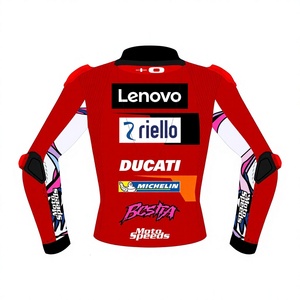 เสื้อแจ็คเก็ตหนังแท้สำหรับขี่มอเตอร์ไซค์ Enea Bastianini MotoCP Rucati ทำจากหนังวัว/หนังจิงโจ้ ตัดเย็บตามขนาด พร้อมรูระบายอากาศ สำหรับขี่รถแข่ง/เสื้อแจ็คเก็ตป้องกัน CE - Product Image 2