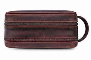 Gravs LT-08AB Sac de voyage multifonction en cuir véritable de qualité supérieure, écologique, durable, motif vintage, grand format, pour cosmétiques - Product Image 3