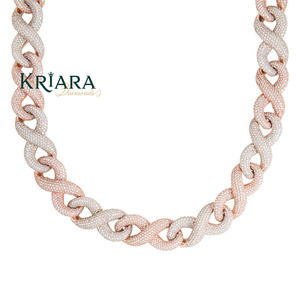 14k Gold Plated Lab Grown Diamond Link <b>Chain</b> Necklace Hip Hop Style Unisex Wedding Everyday Wear Jewelry - Product Image 1