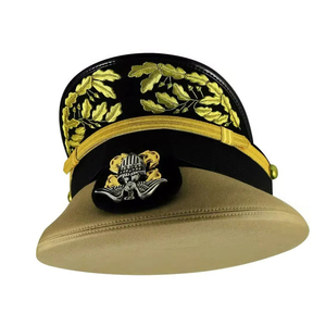 หมวกทรงพิธีการ OEM พร้อมปีกหมวกปักดิ้นทอง ขายส่งหมวกทรงแหลมแบบยูนิฟอร์ม พร้อมตราปักดิ้น ป้ายตราสัญลักษณ์ - Product Image 6