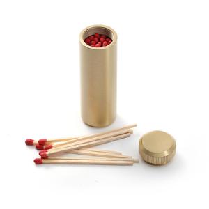 Luxury Brass <b>Stick</b> Matchbox Book Sleeve Safety Strike Modern Gold Matte Recyclable Custom Logo for <b>Candle</b> Hotel Household - Product Image 1