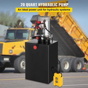 Nuova Pompa Idraulica Elettrica a Doppio Effetto da 20 Quarti con Serbatoio in Metallo per Rimorchi Ribaltabili - Product Image 2
