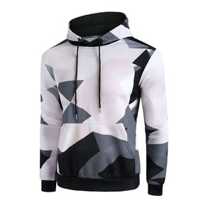 Sweat-shirt à capuche pour homme avec imprimé carte du monde vintage, pull décontracté avec poche kangourou - Product Image 2