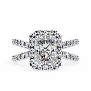 Dazzling 2.00ct Radiant Lab Diamond Engagement <b>Ring</b> Pave Halo 18K Gold Vermeil Sustainable Luxury Full Pave Bridal <b>Ring</b> - Product Image 2