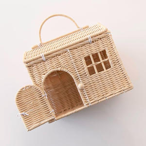 Mini house shape bag handbags for kids cute designer house-shape basket toy bags with openable <b>roof</b> and <b>door</b> - Product Image 6