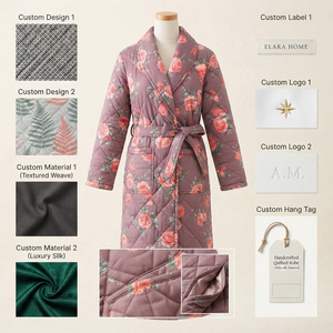 Robe en polaire matelassée écologique à manches longues avec ceinture et poches, douce et décontractée, pour homme, hiver - Product Image 4