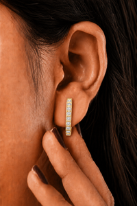 Pendientes de Aro Personalizados con Diamantes Cultivados en Laboratorio 0.60 CTW EF VVS VS Oro Sólido 14K 18K CVD HPHT Joyería Fina para Mujer Novia - Product Image 2