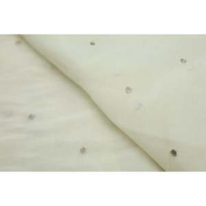 Tissu en soie Chanderi teignable couleur blanc cassé, vendu au mètre, 44 pouces de large, respirant, effet miroir simple TFAB DYE CHANDERI 299 - Product Image 1
