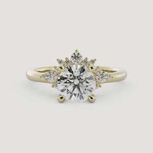 Bagues de fiançailles en diamant minimalistes, certifiées IGI, scintillantes, rondes, cultivées en laboratoire, en or massif 14 carats, délicates, uniques, modernes, classiques, bijoux - Product Image 5