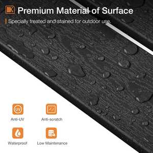 Mesa Auxiliar Portátil Moderna para Exteriores, Resistente a la Intemperie, con Superficie Negra Impermeable, para Patio, Jacuzzi, Comedor, Sala de Estar - Product Image 5