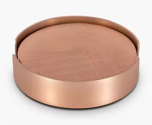 Elegant Metal Coaster Set for Tea Coffee Cups Beverage <b>Protection</b> Dining <b>Table</b> Home Kitchen and Bar Decoration - Product Image 1