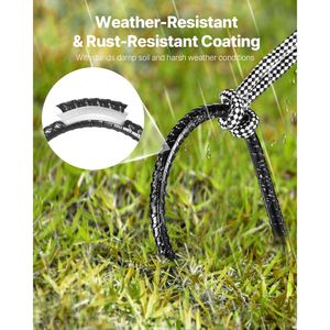 Picchetti per Tende a U in Acciaio Zincato da 12 Pollici, Resistenti alla Ruggine, con Punta a Scalpello, Diametro 0,32 Pollici, per Ancoraggio a Terra - Product Image 2