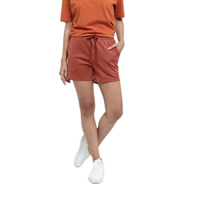 กางเกงขาสั้นผู้หญิงดีไซน์ใหม่ สีพื้น ผ้าถักเนื้อฝ้าย เอวกลาง ทรงหลวม รูดเชือกผูก แห้งเร็ว สปอร์ต แคชชวล ระบายอากาศได้ดี - Product Image 1