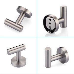 Porte-serviettes mural moderne pour salle de bain en acier inoxydable SUS 304 nickel brossé pour douche - Product Image 2