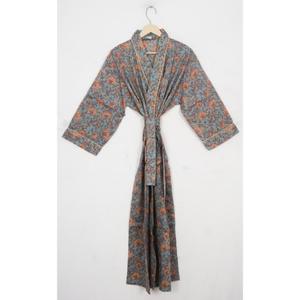 Robe Kimono Longue en Coton Grande Taille à Col en V, Sexy et Respirante, à Manches Imprimées Numériquement, Motif Floral, Robe de Nuit d'Été, Robe de Demoiselle d'Honneur - Product Image 2