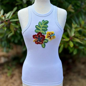 Sustainable Satin One-Piece Cami Tank <b>Top</b> for Women Sexy <b>Heart</b> Short Length Dazzling Beaded Hollow Decoration Valentine's Day - Product Image 1