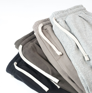 Men Cargo Shorts Mid Waist Drawstring Elastic Solid Color Casual Bermuda Shorts With Pockets Knitted Cotton - Product Image 3