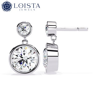 Lab Grown Diamond Round Brilient Cut For Engagement <b>Earring</b> With IGI certified Women's Luxury Jewelry - Product Image 1
