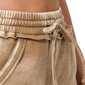 Shorts de mezclilla elásticos de cintura alta para mujer, lavado ácido, a la moda, hasta la rodilla, rasgados, para verano 2026, OEM ODM - Product Image 4