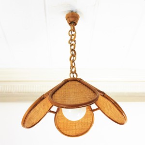Plafonnier pour chambre d'enfant forme de fleur abat-jour de nuit en rotin pour chambre d'enfant lampe florale en gros - Product Image 2