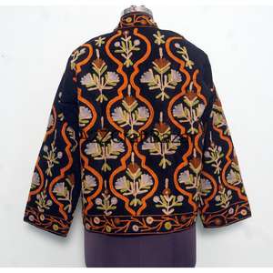 Veste matelassée en coton indien brodé pour femme, automne/hiver, écologique, respirante, manches longues, longueur normale, Cotrise - Product Image 5