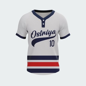 Camiseta Deportiva de Béisbol con Estampado OEM, Diseño Personalizado Unisex, Dos Botones, Softball, 100% Poliéster, Secado Rápido, Cuello en V, Manga Corta - Product Image 2