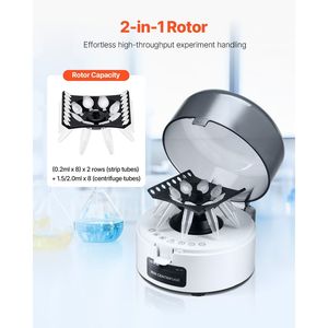 Mini centrifugeuse de laboratoire électrique 3013xg RCFO, rotor 2-en-1, capacité des tubes 0,2/1,5/2 ml, centrifugeuse de laboratoire miniature 3013xg RCFO - Product Image 2