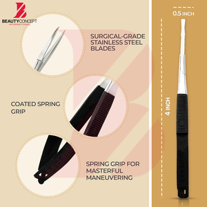 กรรไกรตัดคิ้วปลายโค้ง สีดำ รุ่นใหม่ คุณภาพพรีเมียม ยอดขายดี ใช้สปริง ตัดง่าย สวยงาม - Product Image 6