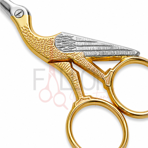 Tijeras Profesionales de Bordado con Diseño de Cigüeña Dorada, Tijeras de Acero Inoxidable para Recortar el Cabello, Tijeras Vintage con Diseño de Aves, OEM ODM - Product Image 3