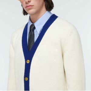 Make Your Custom Good Quality V-Neck for Sorority/Fraternity/Schools/Colleges/Universities Logo Knitted <b>Cardigans</b> <b>Sweaters</b> - Product Image 3