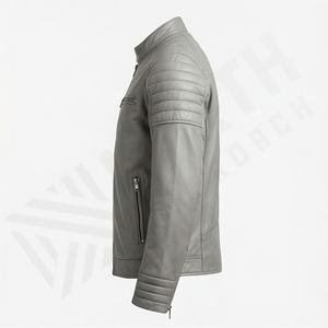 แจ็คเก็ตหนังแท้สำหรับขี่มอเตอร์ไซค์คุณภาพดีที่สุดสำหรับผู้ชาย รุ่นใหม่ล่าสุดสำหรับฤดูหนาว พร้อมแผ่นป้องกันที่ถอดออกได้ สามารถสั่งทำได้ - Product Image 3