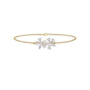 Pulsera de Cadena Dorada con Dije de Flor para Mujer, Joyería de Aniversario - Product Image 1