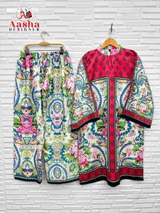 คอลเลคชั่นล่าสุด ชุดเซ็ตผ้าซาตินโมดัลดีไซน์ทันสมัยพร้อมลายพิมพ์ จากซัพพลายเออร์ชุดเซ็ตตุรกีในเมืองสุรัต แฟชั่นสำหรับผู้หญิง - Product Image 4