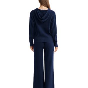 Ensemble deux pièces décontracté pour femme Printemps/Été Respirant 100% coton Tissu tricoté Longueur au-dessus du genou Col rond Imprimé uni Écologique - Product Image 3