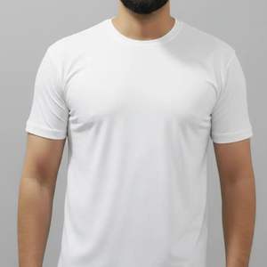 T-shirts de sport blancs pour hommes, séchage rapide, respirants, 95% polyester, 5% élasthanne, design uni - Product Image 2