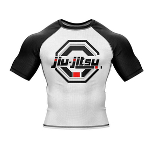 MMA Compression Shirts Wholesale Gym Training Base Layer Quarter Sleeve Body Fit Shirts Custom Graphic BJJ Grappling Uniform Set - Product Image 6