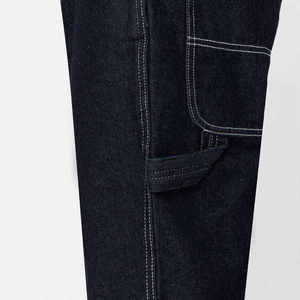 Pantalones Vaqueros de Mezclilla para Hombre, Corte Ancho, 100% Algodón, con Bolsillos, Color Negro, Estilo Casual, Etiqueta Personalizada - Product Image 3