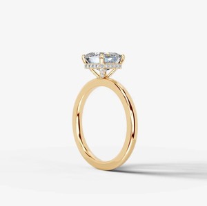 Anillo de Lujo con Moissanita Corte Asscher de 8MM, Plata de Ley 925, Chapado en Oro de 14K, Elegante Anillo de Compromiso, Boda, Promesa para Mujer - Product Image 3
