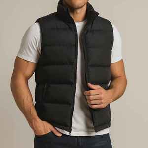 Custom Men's Lightweight Nylon Puffer Vest Winter Insulated Sleeveless Outdoor Workwear Casual Body <b>Warmer</b> Plus Size - Product Image 3