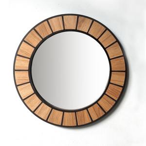 Handmade Home Decorative Mother of Pearl Mosaic <b>Round</b> Shaped Elegant <b>Black</b> & White Wall <b>Mirrors</b> Frame House Decor - Product Image 1