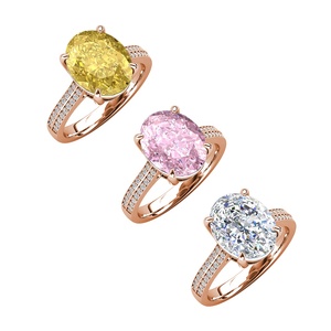 Anillo de Compromiso de Lujo 2023 para Mujer, Joyería de Plata 925 con Corte Ovalado y Piedras de Hielo Triturado, Micro Pavé, Joyería <span class=keywords><strong>Destiny</strong></span> - Product Image 5