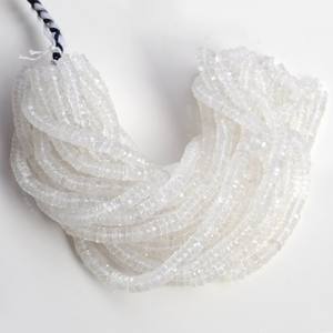 Perles de pierres précieuses en cristal de quartz naturel transparent, facettées, en forme de pneu, rondelles Heishi, pour la fabrication de bijoux - Product Image 1