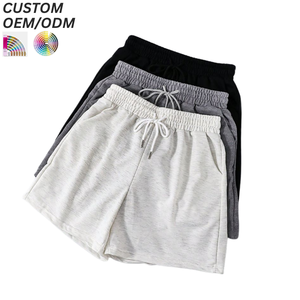 Shorts de bain en coton uni pour hommes, décontractés, légers, confortables, respirants, imperméables, écologiques, pour un usage quotidien, logo personnalisé OEM - Product Image 1