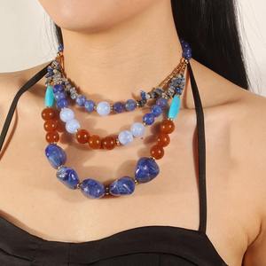 Javed Handicrafts Vintage Geometric Resin Beaded <b>Necklace</b> Vibrant Colors <b>Statement</b> Jewelry Unisex Party Wear Stylish Gift - Product Image 2
