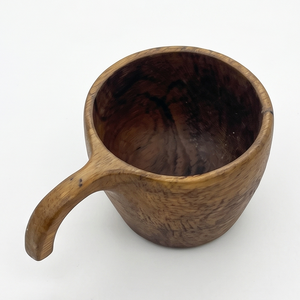 Taza de Café de Madera de Estilo Nórdico Rústico, Ergonómica, con Asa Abierta Curvada, Ecológica, para Camping y Viajes, de Madera de Teca Natural de Alta Calidad - Product Image 3