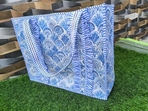 Handmade Floral Cotton Quilted Bohemian Fashion Two-<b>Strap</b> Open Closure Tote Bag for Women Travel <b>Shoulder</b> - Product Image 1