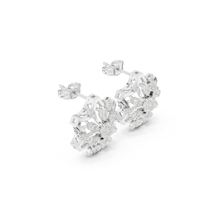 Boucles d'oreilles pendantes en or rose 14 carats avec diamant de laboratoire rond pour femme, idéales pour les mariages – Nouveau diamant cultivé - Product Image 6